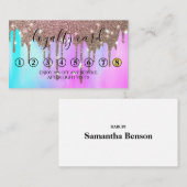 ミニマリモダンスト金ゴールドグリッタードリップロイヤリティカード 名刺 (正面/裏面)