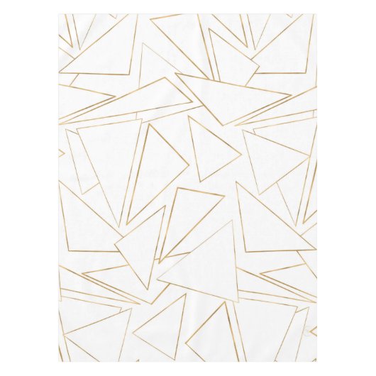 ミニマリモダンスト金ゴールド白線三角形 テーブルクロス (正面)