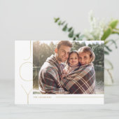 ミニマリモダンスト金ゴールド&ブラックジョイホリデーカード シーズンカード (スタンド正面)