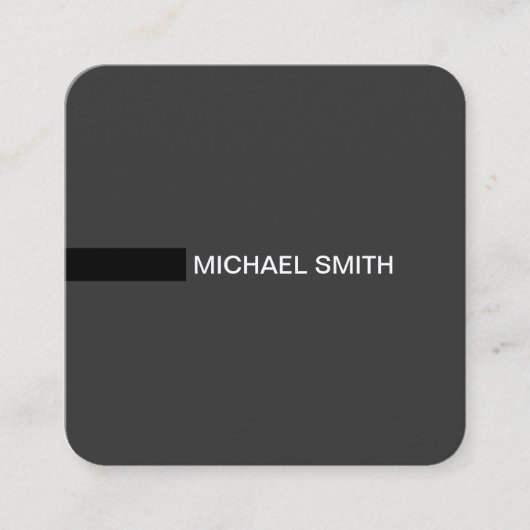 ミニマリモダンスト·エレガントジェット&ブラック スクエア名刺 (正面)