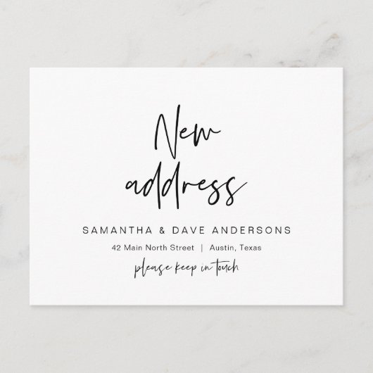 ミニマリモダンスト、新しいホーム・アドレスの発表 ポストカード (正面)