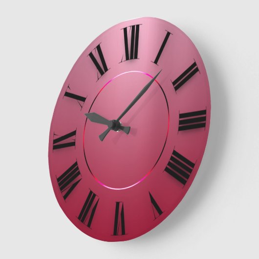 ミニマリモダンズムピンクレッグラデーションドローマ数字 ラージ壁時計 (傾斜)
