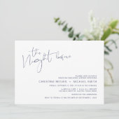 ミニマリモダンズム·ネービー·ブルースクリプト·リハーサル·ディナー 招待状 (スタンド正面)