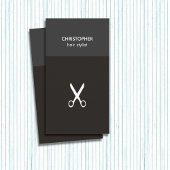 ミニマリーマリーグレーホワイトシザー美容師 名刺