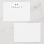 ミニマリ男らしスト |イニシャルと名前 ノートカード (正面/裏面)