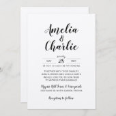 ミニマリ素朴ストシンプル結婚式招待状 招待状 (正面/裏面)