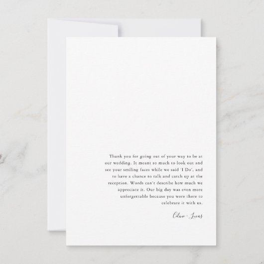 ミニマリ結婚ストの写真ありがとうポストカード サンキューカード (裏面)