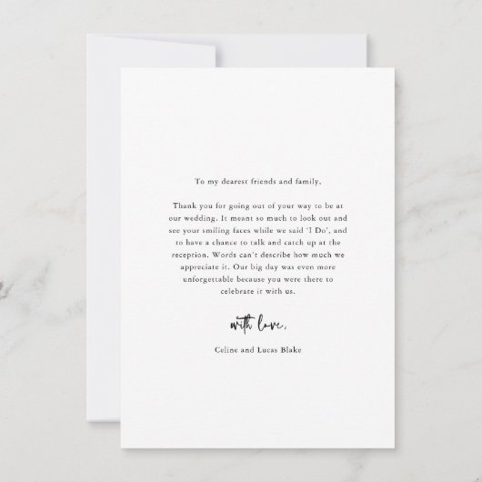 ミニマリ結婚ストの写真ありがとうポストカード サンキューカード (裏面)