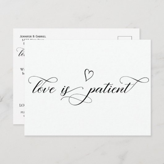 ミニマリ結婚ストの愛は延期 案内ポストカード (正面/裏面)