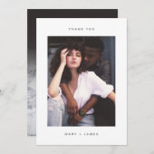 ミニマリ結婚スト白大理石カード サンキューカード (正面/裏面)