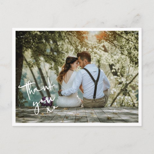 ミニマリ結婚ストXOの写真サンキューカード ポストカード (正面)