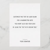 ミニマルありがとうブラックゴールドフォイルカード 箔シーズンカード (裏面)