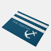 ミニマルいかりとストライプ航海の ドアマット (アングル)