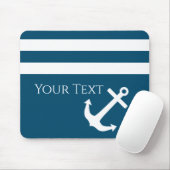 ミニマルいかりとストライプ航海の マウスパッド (マウス)