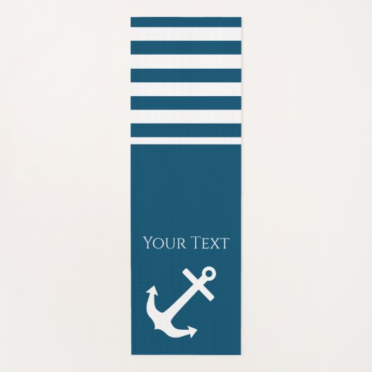 ミニマルいかりとストライプ航海の ヨガマット (正面)