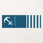 ミニマルいかりとストライプ航海の ヨガマット (正面(横))