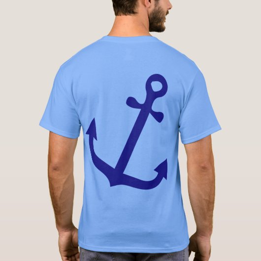 ミニマルいかり航海のデザイン Tシャツ (裏面)