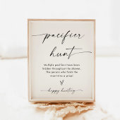 ミニマルおしゃぶり狩り標識 |ニュートラルベビーゲーム ポスター