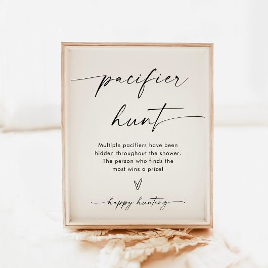 ミニマルおしゃぶり狩り標識 |ニュートラルベビーゲーム ポスター