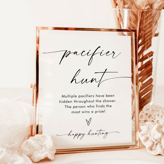 ミニマルおしゃぶり狩り標識 |ニュートラルベビーゲーム ポスター