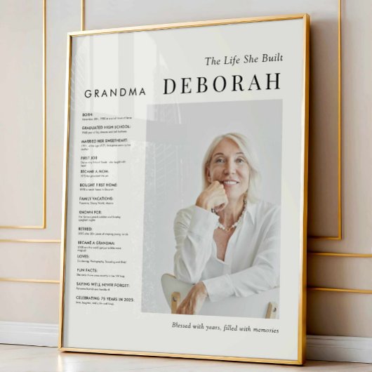 ミニマルおばあちゃんライフストーリーポスター ポスター