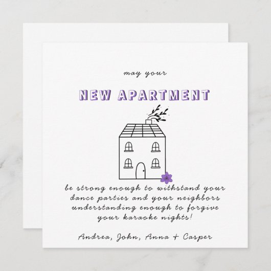 ミニマルおめでとうオンザニューアパートメント シーズンカード (正面/裏面)