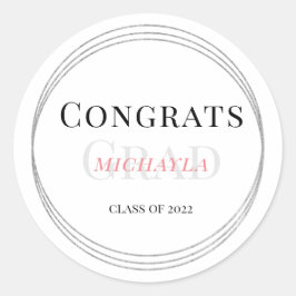 ミニマルおめでとう2024年卒業クラス ラウンドシール