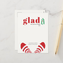 ミニマルおもしろいアイボリーレッドニューイヤー シーズンポストカード