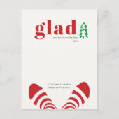 ミニマルおもしろいアイボリーレッドニューイヤー シーズンポストカード (正面)