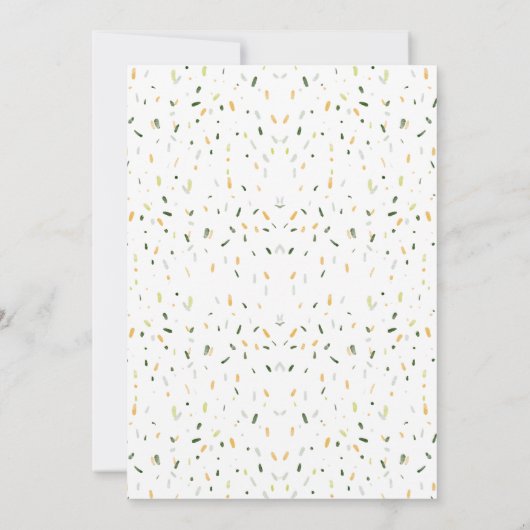 ミニマルおもしろいジャングルサファリガールベビー散水 招待状 (裏面)