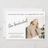 ミニマルおもしろいス卒業カスタム写真卒業 案内状 (正面)