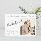 ミニマルおもしろいス卒業カスタム写真卒業 案内状 (スタンド正面)
