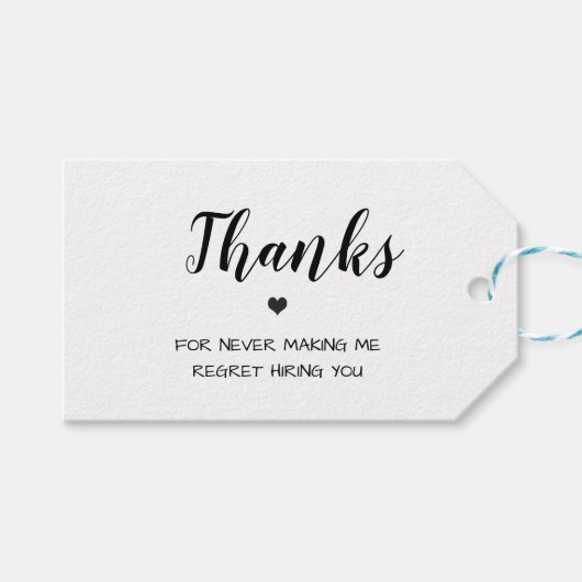 ミニマルおもしろいハート社員の評価 ギフトタグ (正面(横))