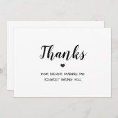 ミニマルおもしろいハート社員の評価 サンキューカード (正面/裏面)