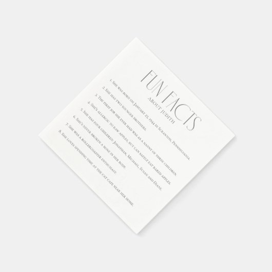 ミニマルおもしろいファクト誕生日 スタンダードカクテルナプキン (角)