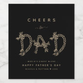 ミニマルおもしろいブラック&金ゴールドパパワインラベル ワインラベル (シングルラベル)