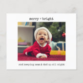 ミニマルおもしろいベビークリスマス誕生のお知らせ (正面)