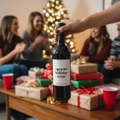 ミニマルおもしろいリストクリスマスユーモアの休日 ワインラベル