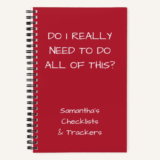 ミニマルおもしろいリスト名Red To Doチェックリスト小 ノートブック (正面)