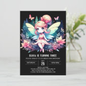 ミニマルおもしろい妖精誕生日 招待状 (スタンド正面)