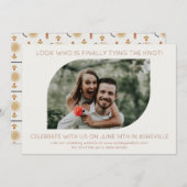 ミニマルおもしろい幾何学的フォトフレ結婚ーム 招待状 (正面/裏面)