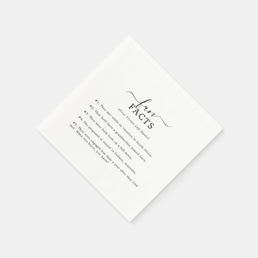 ミニマルおもしろい結婚ファクト スタンダードカクテルナプキン (角)