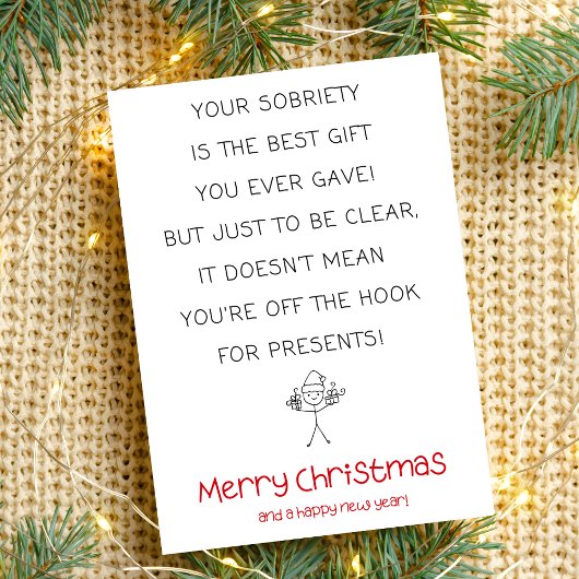 ミニマルおもしろいSobriity Christmas Card カード