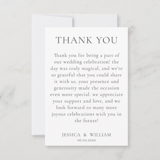 ミニマルおよびエレガントサンキューカード サンキューカード (正面)