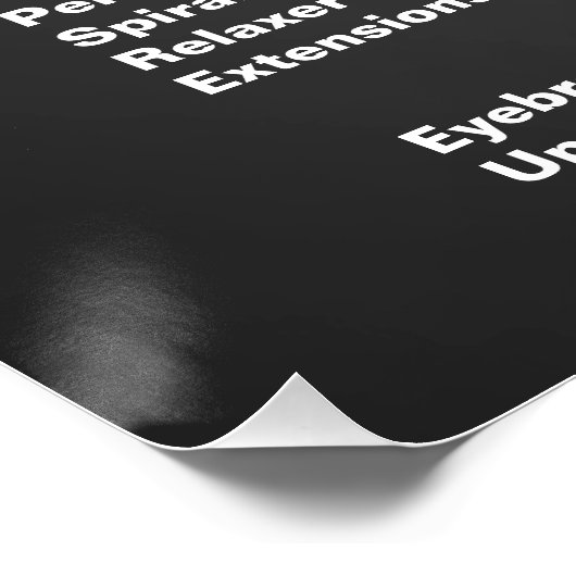 ミニマルおよびエレガント美容師価格表 ポスター (コーナー)