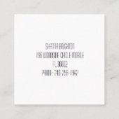 ミニマルおよびカラフル抽象芸術水玉模様 スクエア名刺 (裏面)