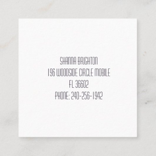 ミニマルおよびカラフル抽象芸術水玉模様 スクエア名刺 (裏面)