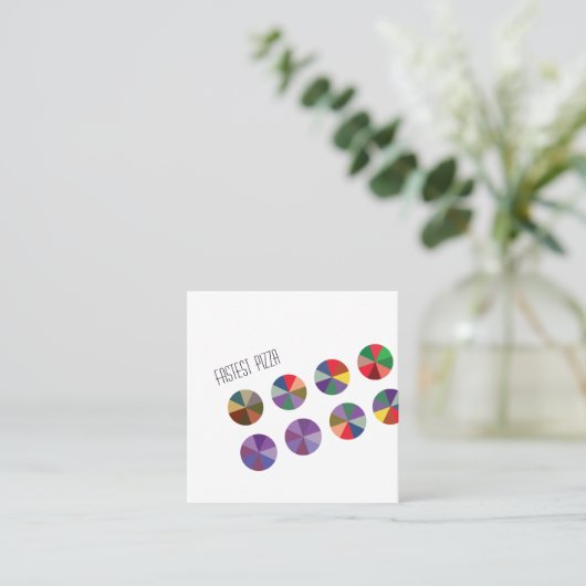 ミニマルおよびカラフル抽象芸術水玉模様 スクエア名刺 (スタンド正面)