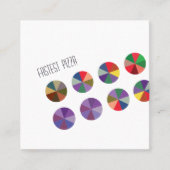 ミニマルおよびカラフル抽象芸術水玉模様 スクエア名刺 (正面)