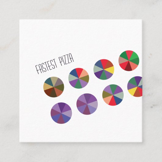 ミニマルおよびカラフル抽象芸術水玉模様 スクエア名刺 (正面)